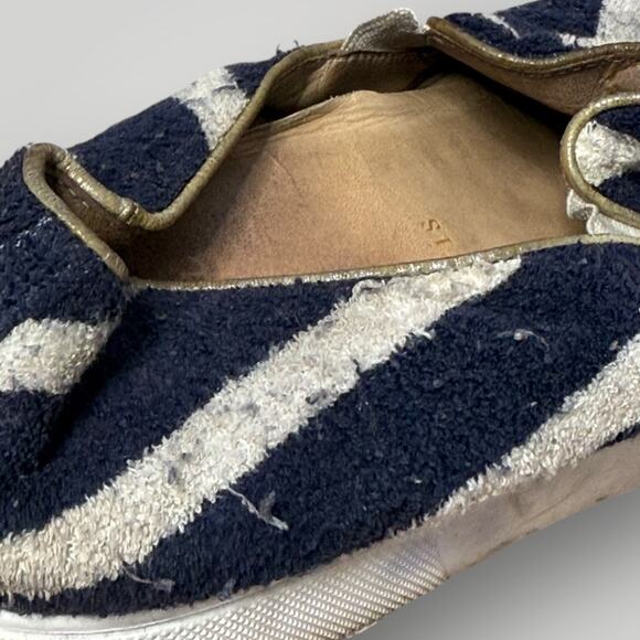 Christian Louboutin Paris Terry Striped Loafers Crest Embroidery sz 42 - Picture 15 of 16